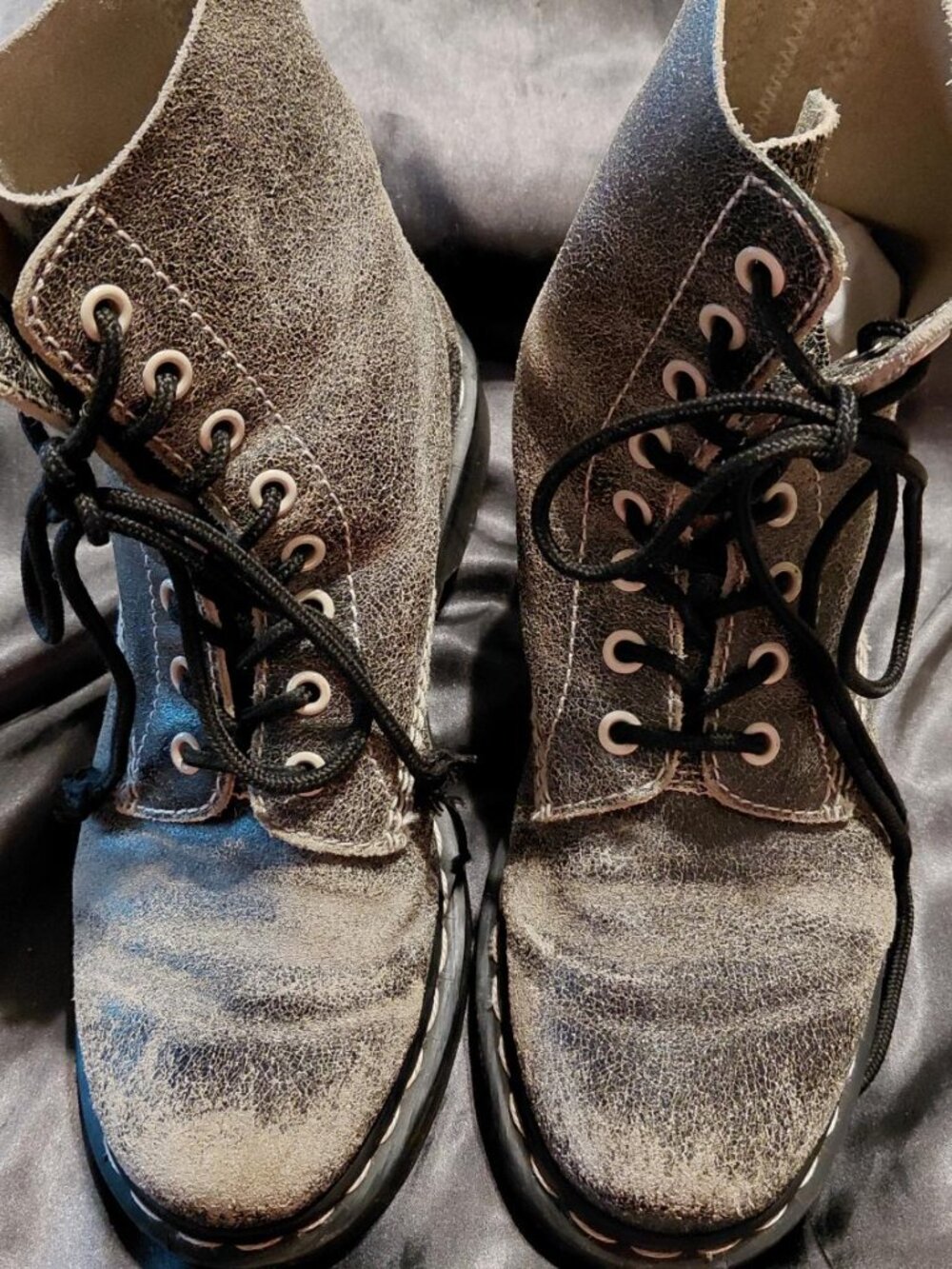 Dr. Martin Gray Pascal Distressed Grunge Combat Boots